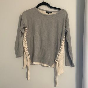 Hers & Mine Grey & White Knotted Sweater